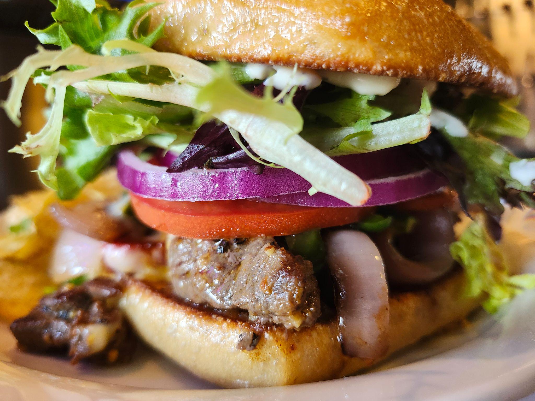 Burger served at Covert Cafe