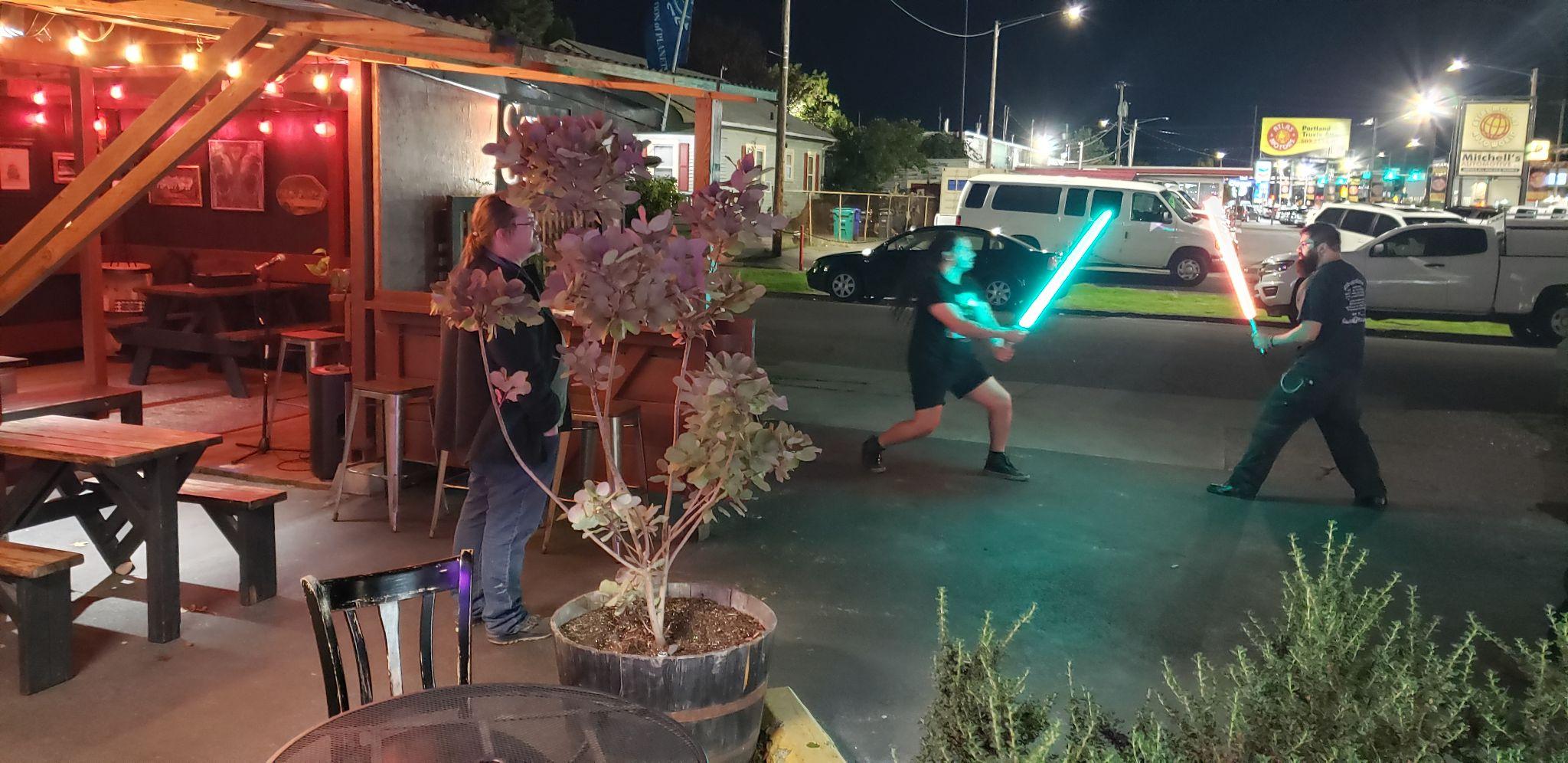 People enjoying a night at Covert Cafe